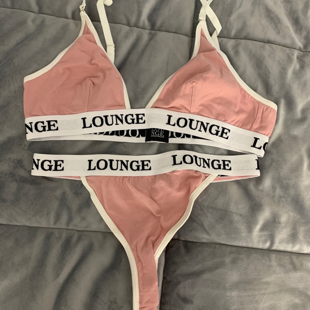 Pink lounge triangle bra set L